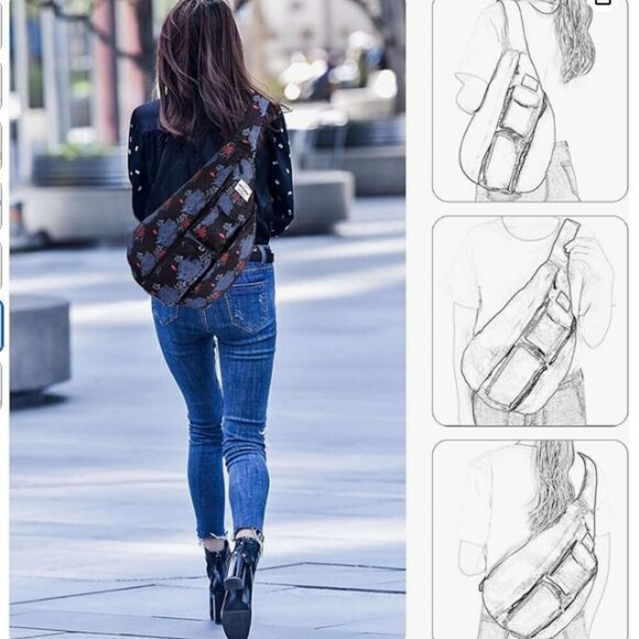 HAWEE Chest Sling Bag Outdoor Travel Backpack Waterproof Crossbody Daypack - Picture 5 of 5